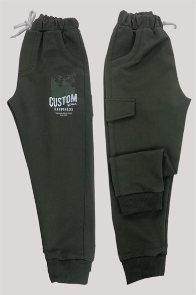 Mojo Erkek Bebek 1-4 Yaş Custom Baskılı Eşofman Altı 10002 Haki