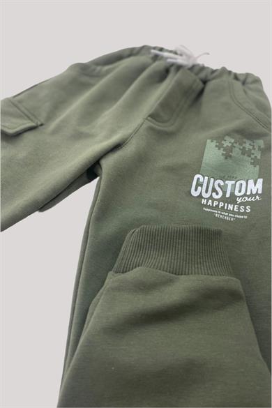 Mojo Erkek Bebek 1-4 Yaş Custom Baskılı Eşofman Altı 10002 Haki