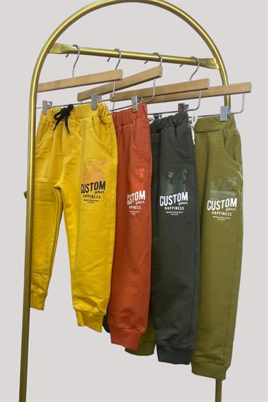 Mojo Erkek Bebek 1-4 Yaş Custom Baskılı Eşofman Altı 10002 Hardal