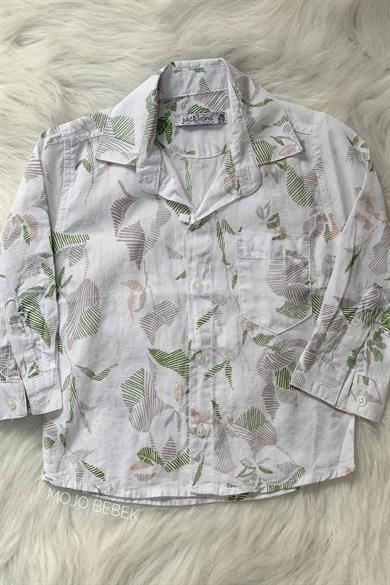 Mojo Erkek Bebek 1-4 Yaş Karışık Desenli Cepli Gömlek 22104 Ekru