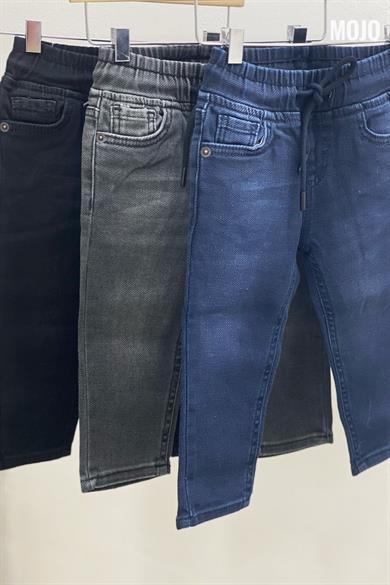 Mojo Erkek Bebek 1-5 Yaş Beli Lastikli Kot Pantolon 5368 Füme