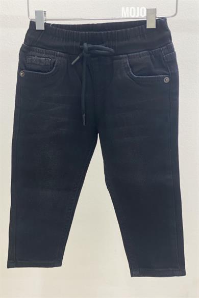 Mojo Erkek Bebek 1-5 Yaş Beli Lastikli Kot Pantolon 5368 Siyah