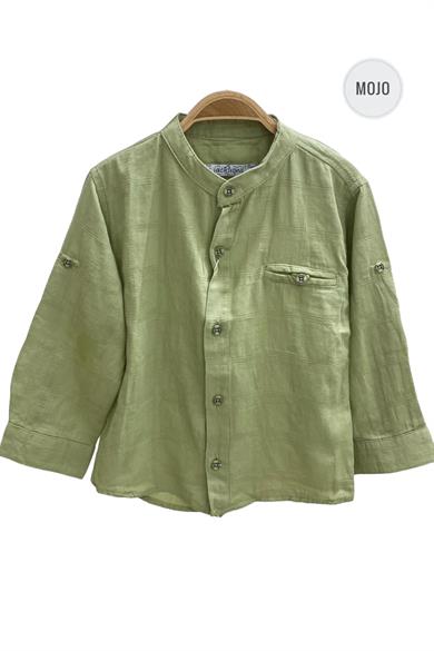 Mojo Erkek Bebek 1-5 Yaş Hakim Yaka Keten Gömlek 23104 Haki