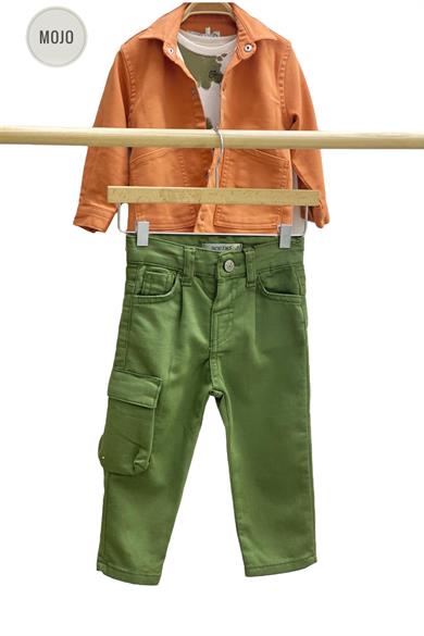 Mojo Erkek Bebek 1-5 Yaş Kargo Cepli Likralı Pantolon 2304 Haki