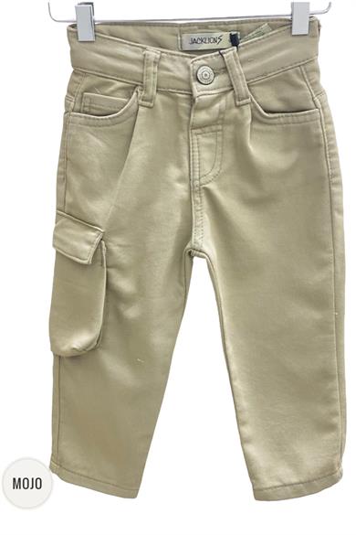 Mojo Erkek Bebek 1-5 Yaş Kargo Cepli Likralı Pantolon 2304 Vizon