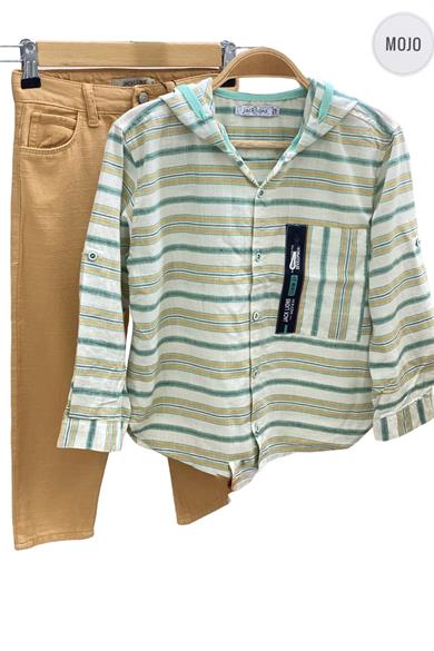 Mojo Erkek Bebek 1-5 Yaş Keten Pantolon 2343 Somon