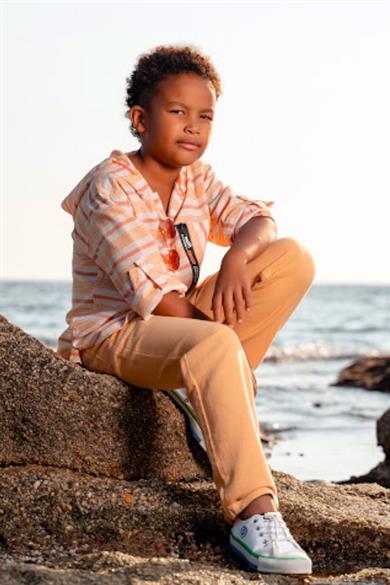 Mojo Erkek Bebek 1-5 Yaş Keten Pantolon 2343 Somon