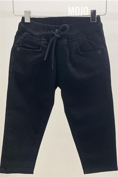 Mojo Erkek Bebek 1-5 Yaş Lastikli Bel Kanvas Pantolon 5365 Siyah