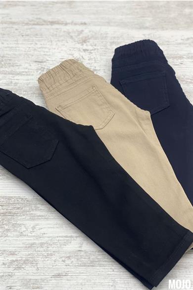 Mojo Erkek Bebek 1-5 Yaş Lastikli Bel Kanvas Pantolon 5365 Bej