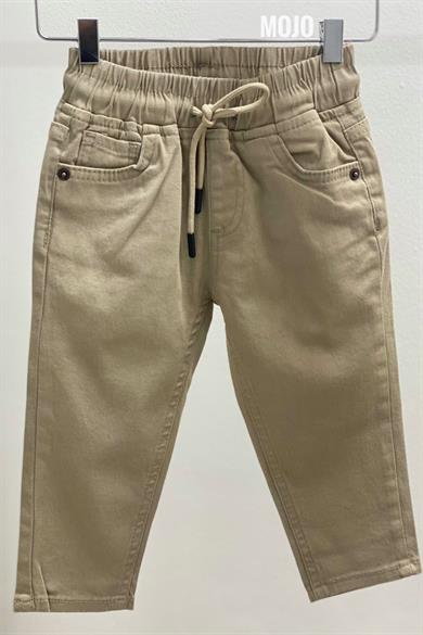 Mojo Erkek Bebek 1-5 Yaş Lastikli Bel Kanvas Pantolon 5365 Bej