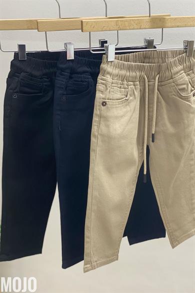 Mojo Erkek Bebek 1-5 Yaş Lastikli Bel Kanvas Pantolon 5365 Siyah