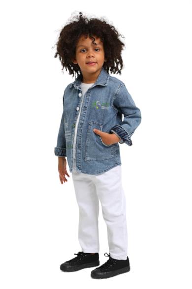 Mojo Erkek Bebek 1-5 Yaş Likralı Yumuşak Kot Pantolon 2303 Beyaz