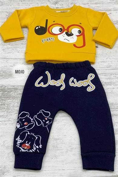 Mojo Erkek Bebek 6-24 Ay Baskılı Polar Eşofman Takımı 622