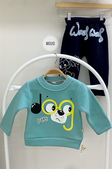 Mojo Erkek Bebek 6-24 Ay Baskılı Polar Eşofman Takımı 622