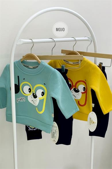 Mojo Erkek Bebek 6-24 Ay Baskılı Polar Eşofman Takımı 622