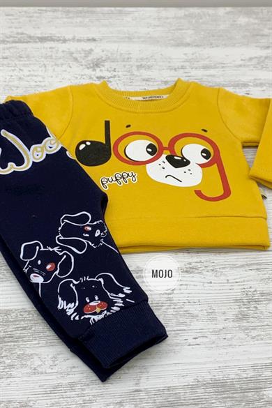 Mojo Erkek Bebek 6-24 Ay Baskılı Polar Eşofman Takımı 622