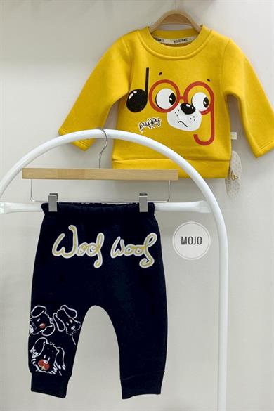Mojo Erkek Bebek 6-24 Ay Baskılı Polar Eşofman Takımı 622