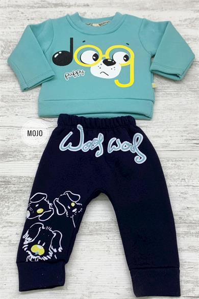 Mojo Erkek Bebek 6-24 Ay Baskılı Polar Eşofman Takımı 622