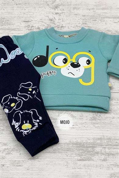 Mojo Erkek Bebek 6-24 Ay Baskılı Polar Eşofman Takımı 622