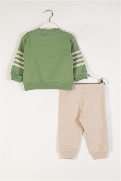 Mojo Erkek Bebek 9-24 Ay Köpek Desenli Eşofman Takımı Yeşil