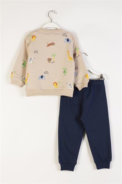 Mojo Erkek Bebek 9-24 Ay Safari Eşofman Takımı Bej