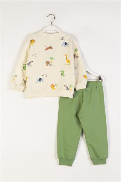 Mojo Erkek Bebek 9-24 Ay Safari Eşofman Takımı Krem