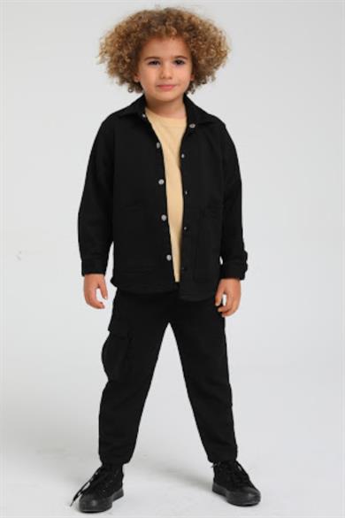 Mojo Erkek Bebek Kargo Cepli Pantolon 2219 Siyah