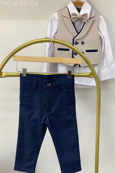 Mojo Erkek Bebek 6-18 Ay Spor Yelekli Takım 20445 Bej