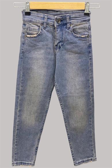 Mojo Erkek Çocuk 1-12 Yaş Taşlamalı Kot Pantolon 486 Kot Mavi