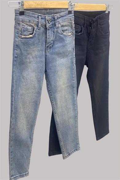 Mojo Erkek Çocuk 1-12 Yaş Taşlamalı Kot Pantolon 486 Siyah
