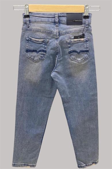 Mojo Erkek Çocuk 1-12 Yaş Taşlamalı Kot Pantolon 486 Kot Mavi