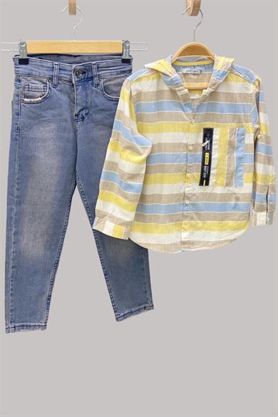 Mojo Erkek Çocuk 1-12 Yaş Taşlamalı Kot Pantolon 486 Kot Mavi