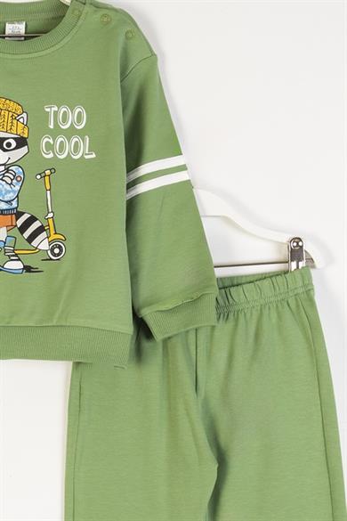 Mojo Erkek Çocuk 1-3 Yaş Baskılı Eşofman Takımı Yeşil