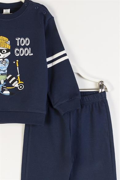 Mojo Erkek Çocuk 1-3 Yaş Baskılı Eşofman Takımı Lacivert