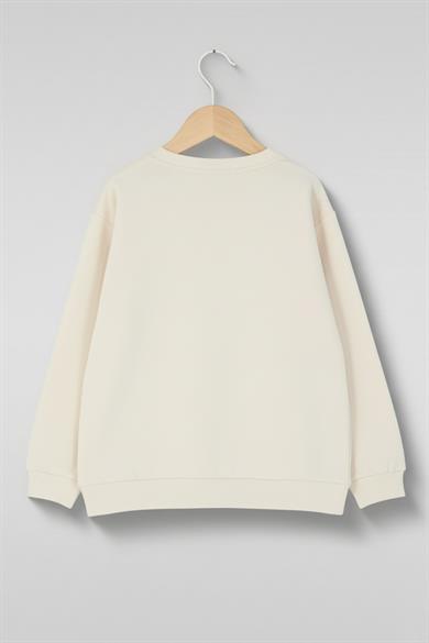 Mojo Erkek Çocuk 1-7 Yaş Bear Desenli Sweatshirt Krem