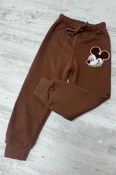 Mojo Erkek Çocuk 2-8 Yaş Mickey İşlemeli Eşofman Takımı 8030 Krem-Kahverengi