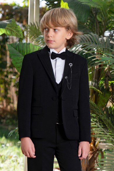 Mojo Erkek Çocuk 3-14 Yaş Klasik Damatlık Takım Siyah