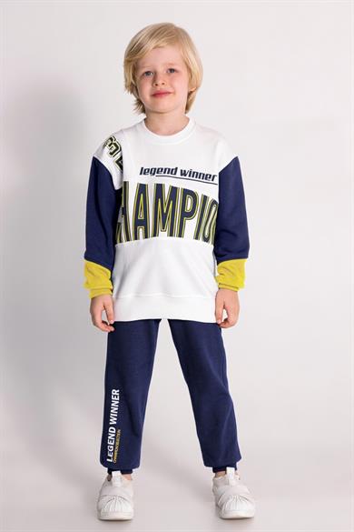 Mojo Erkek Çocuk 4-8 Yaş  Baskılı Eşofman Takımı İndigo