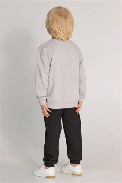Mojo Erkek Çocuk 4-8 Yaş Baskılı Eşofman Takımı Gri