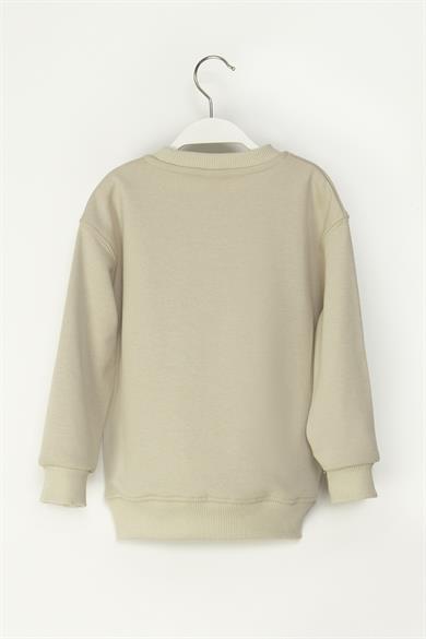 Mojo Erkek Çocuk 4-8 Yaş Baskılı Sweatshirt Bej