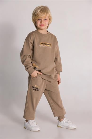 Mojo Erkek Çocuk 4-8 Yaş Eşofman Takımı Bej