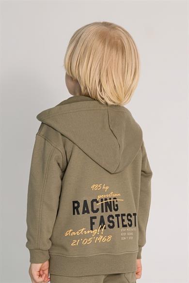 Mojo Erkek Çocuk 4-8 Yaş Fermuarlı Kapüşonlu Hırka 4695 Haki