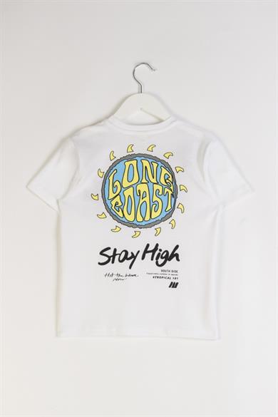 Mojo Erkek Çocuk 4-9 Yaş %100 Pamuk Sırt Baskılı T-shirt 7690 Beyaz