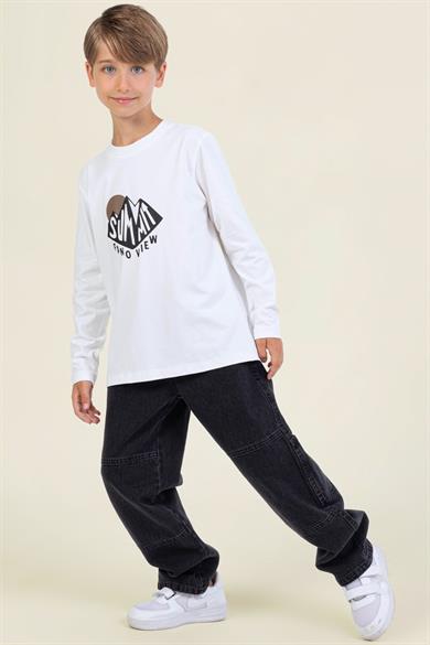 Mojo Erkek Çocuk 4-9 Yaş Bol Kesim Denim Pantolon Siyah