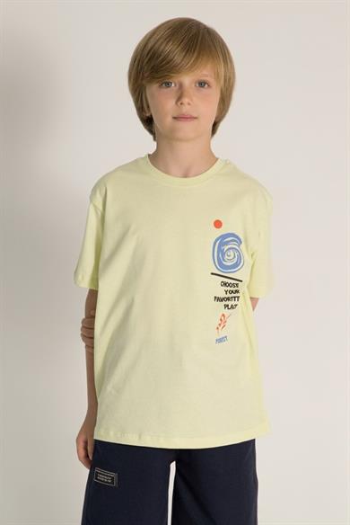 Mojo Erkek Çocuk 4-9 Yaş Sırt Baskılı Kısa Kol T-shirt 7540 Yeşil