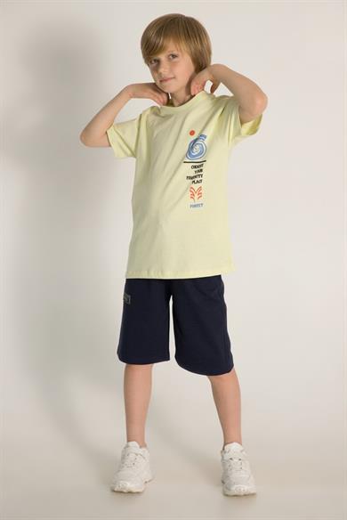 Mojo Erkek Çocuk 4-9 Yaş Sırt Baskılı Kısa Kol T-shirt 7540 Yeşil