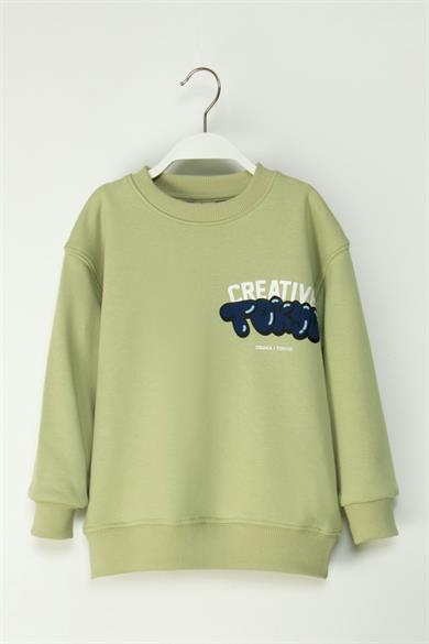 Mojo Erkek Çocuk 4-9 Yaş Tokyo Sırt Baskılı Sweatshirt Yeşil