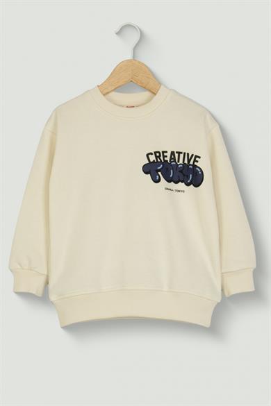Mojo Erkek Çocuk 4-9 Yaş Tokyo Sırt Baskılı Sweatshirt Krem