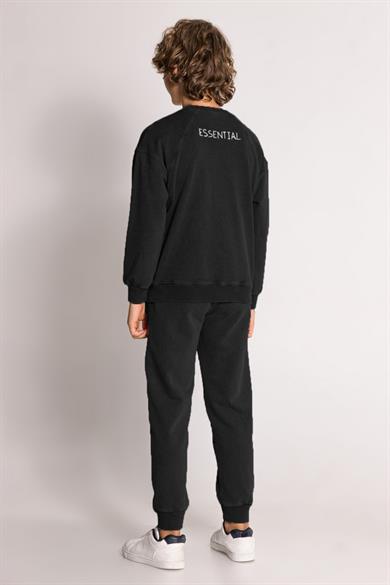 Mojo Erkek Çocuk 7-11 Yaş İşlemeli Eşofman Takımı Siyah
