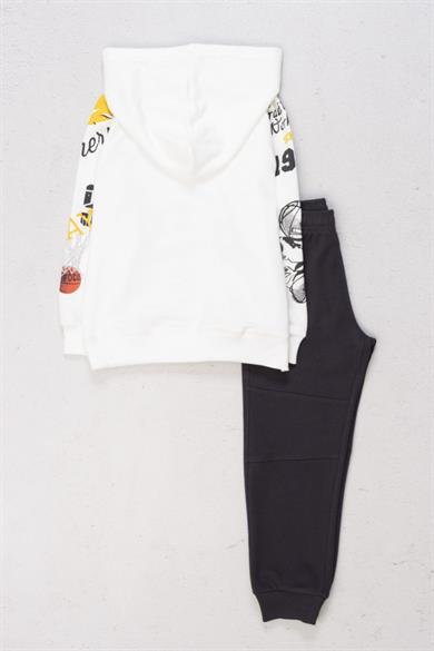 Mojo Erkek Çocuk 7-11 Yaş Kapüşonlu Sweatshirt Eşofman Tk Antrasit